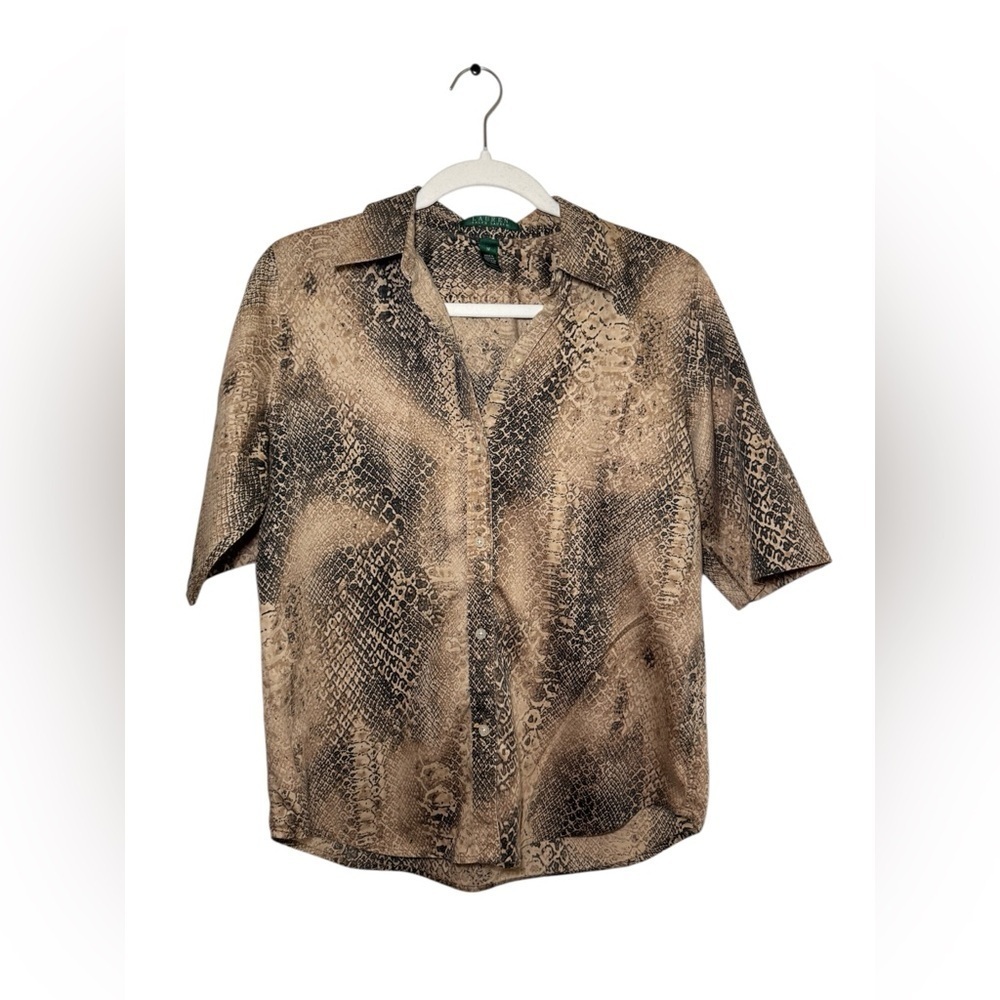 Lauren Ralph Lauren Snake Print Short Sleeve